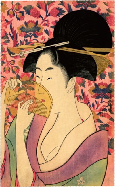 Tranh Ukiyo e - Mỹ nhân và cây lược Tranh Ukiyo e - Mỹ nhân và cây lược